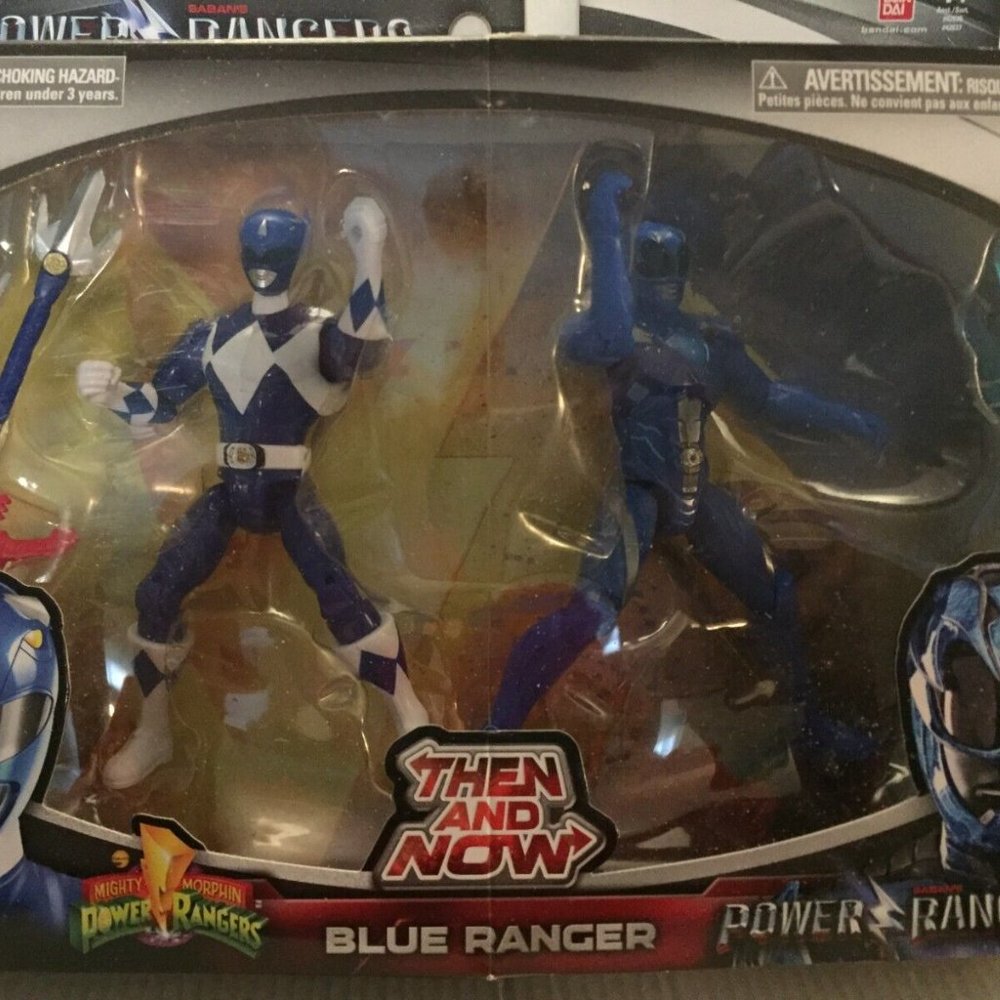 New Power Rangers Then and Now Blue Ranger Two Pack Action Figures - Picture 2 of 10